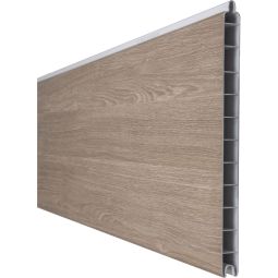 GroJa BasicLine Premium PVC-steekzaun schutting Sheffield Oak Enkelprofiel zichtscherm lamellenomheining Uit hoogwaardig kunststof, veredeld met pvc-decoratiefolie, veel combinatiemogelijkheden, 180x28,4x1,9 cm
