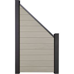 GroJa Solid Steekzaun Schutting Aansluiting Bi-Color Sand Zichtscherm Steekzaun Lamellenomheining Bouwsysteem van 12 vullingen, 90x180/90x1,9 cm, inclusief afwerkingsprofiel en afstandsstuk-set