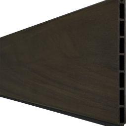 GroJa Solid Grande Premium Steekzaun Schutting Walnoot co-geëxtrudeerd Enkel profiel Zichtscherm Steekzaun Lamellenomheining Aan beide zijden dezelfde uitstraling, veel combinatiemogelijkheden, 180x24x1,9 cm