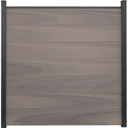 GroJa Solid Grande Steekzaun Schutting Bi-Color co-geëxtrudeerd Zichtscherm Steekzaun Lamellenomheining Bouwset bestaande uit 7 vullingen, 180x180x1,9 cm, inclusief afstandsstuk-set en afwerkingsprofiel