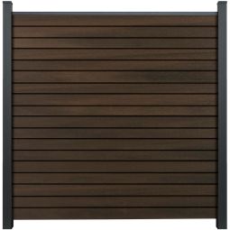GroJa Solid Rhombus BPC-steekzaun schutting Walnoot co-geëxtrudeerd zichtscherm steekzaun ruitpatroonhek Bouwsysteem uit 6 vullingen, afstandsstuk-set en afwerkingsprofiel, 180x180x1,9 cm