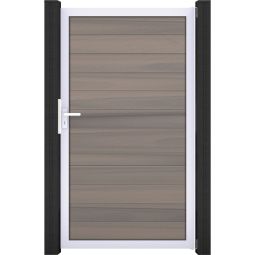 GroJa Enkelhek Solid Steekzaun Bi-Color cogeëxtrudeerd Elegant design, duurzaam en onderhoudsarm, geanodiseerd aluminium frame, individuele maatwerk mogelijk