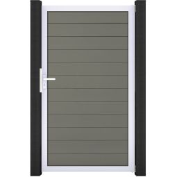 GroJa Steekzaun Solid Enkel hekwerkelement Grijs Elegant design, duurzaam en onderhoudsarm, maatwerk mogelijk