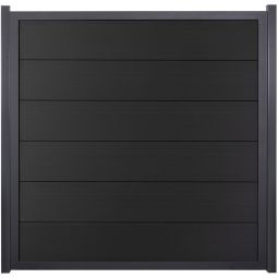 GroJa Viento schutting antracietgrijs met alu-frame antraciet DB 703 zichtscherm lamellenomheining BPC-designhek, bijzonder stabiel door aluminium frame, individuele maatwerk mogelijk