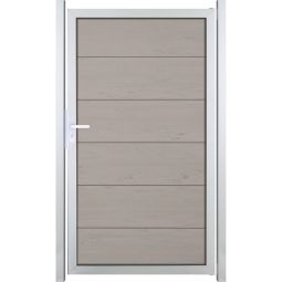 GroJa Einzelpoort Viento Schutting Bi-Color Zand Brede groef- en valprofielen, stabiel aluminium frame, 100x180x4 cm groot