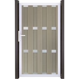 GroJa enkel poort prefab schutting privacyschutting Antraciet Robuuste WPC-vulling met hoogwaardig aluminium frame, 100x180x4 cm (BxHxD), in drie decoratiekleuren verkrijgbaar
