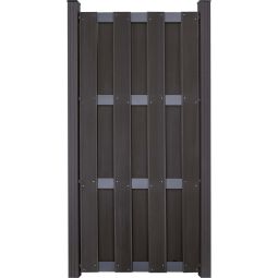 GroJa Fertigschutting zichtscherm Antraciet/Antraciet smal zichtscherm Lamellenomheining In klassieke plankenzaunuitvoering voorgemonteerd, 84,3x180x3,2 cm, met 4 Alu-dwarsstaven DB 703