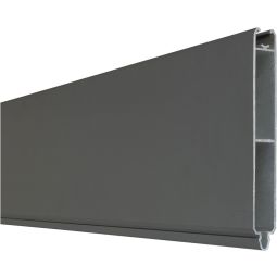 GroJa Lumino Aluminium steekzaun Enkelprofiel Schutting Antraciet DB703 Zichtscherm Steekzaun Lamellenomheining Stabiele aluminium latten met poedercoatingbeschermlaag, vele combinatiemogelijkheden, 180x15x2 cm