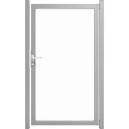 GroJa Enkel poort Ambiente Glas-zichtscherm Helder glas 8 mm dik veiligheidsglas (ESG), 4 cm sterke aluminium-frame, afmeting 100x180 cm