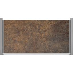 GroJa Premo HPL-schutting Roestoptiek Horizontaal Zichtscherm Stabiel, robuust en uiterst bestendig tegen vuil en hitte, 180x90x0,8 cm