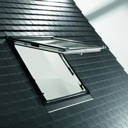 Roto Elektro-klap-draaitoraam WDC i89P K WD AL kunststof dakraam 3-voudig lagenemissie-beglazing BlueTec Plus met Aquaclear