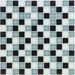 Wellker glazenmozaïek zwart grijs wit 30x30 cm mozaïektegels 8 mm Geschikt voor binnenshuis en vochtruimtes