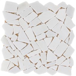 Wellker natuursteenmozaïek Recife Bianco Carrara 30,5x30,5 cm mozaïektegels Voor binnengebruik, natte ruimte, wand geschikt