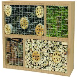 T&J LABO-3D insectenhotel LABO-3D insectenhotel van hout, 36x36x12 cm – twee varianten voor natuurlijke bescherming en vestiging van inheemse nuttige dieren in de tuin