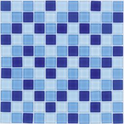 Wellker Glasmozaïek Lichtblauw Mix 30x30 cm Mozaïektegels 4 mm Voor binnengebruik en vochtige ruimten geschikt