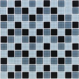 Wellker Glasmozaïek Zwart Grijs 30x30 cm Mozaïektegels 4 mm Geschikt voor binnenruimten en vochtige ruimten