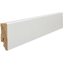 HARO aanzetplint Cube wit gelakt houtstructuur voetlijsten Robuuste massieve houten lijst in 16x58 mm, wit gelakt met zichtbare houtstructuur, duurzaam, universeel inzetbaar en onderhoudsarm