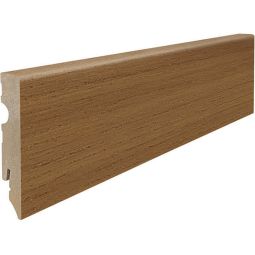 HARO Click-in plint Cube Bernsteineiche MDF-kern Plinten Fineerlijst van MDF in warm eikentoon, met duidelijke vorm, 2200x15x80 mm