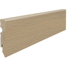 HARO aanzetstuk Cube Eik MDF-kern lichtwhite plinten Lichte, fineerde MDF-plint met strakke lijnvoering, 2200x15x80 mm