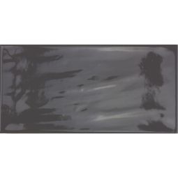 Wellker wandtegels Ica donkergrijs geglazuurd glanzend met afgeronde kant 10x20 cm dikte 7 mm 1 Pak = 50 Stuks