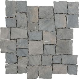 Wellker Natuursteenmozaïek Multiformat Marmer Ilo Black Chocolatto 30x30 cm Mozaïektegels Voor binnengebruik geschikt, netzgeklebd, dikte 8 mm