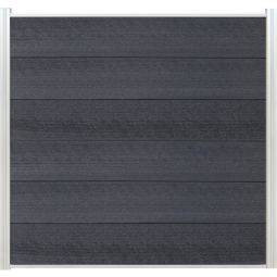 Wellker schutting Steekzaun element Cora Line Set houtcomposiet antraciet zichtscherm steekzaun Onderhoudsvriendelijk tuinscherm uit houtcomposiet met UV-resistente Coex-oppervlak, incl. aluminiumlatten voor eenvoudige steekmontering