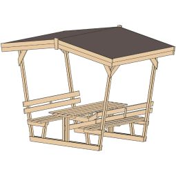 weka tuinhuisje 662 paviljoen 300x203cm, incl. zitbanken en tafel, drukgeïmpregneerd