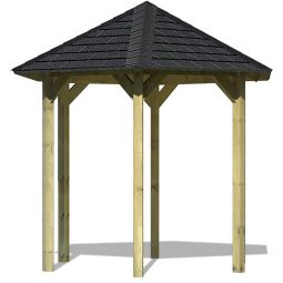 Karibu Paviljoen Lissabon spaarset 235x208cm, inclusief zwarte dakshingles, onder druk geïmpregneerd