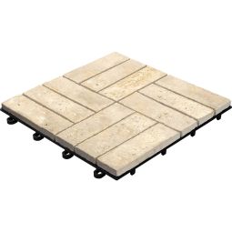 florco Kliktegel stone Travertine 4x3 30x30x2,8 cm, stabiel en robuust combineerbaar kliksysteem