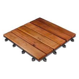 florco kliktegel Hout Acacia 30x30x2,8cm, combineerbaar klicsysteem met echt houten oppervlak