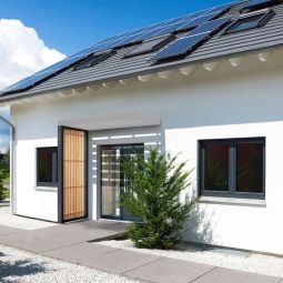 gutta zijkant Rechteckvordach BS Timber-Line anthrazit Beschermt het entreegebied tegen zijdelingse regen, onzichtbare dakafwatering door geïntegreerde waterafvoer, Afmetingen 220x90x12,5 cm