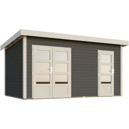 Karibu Woodfeeling tuinhuis Mattrup Terragrau tuinhuis Afmeting (BxD) 427x274 cm, Scandinavische spar, wanddikte 28 mm