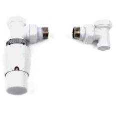 Ximax radiatoraccessoires Thermostaat Set Elegant hoekuitvoering Wit Set met thermostaatknop, eenvoudige montage, duurzaam