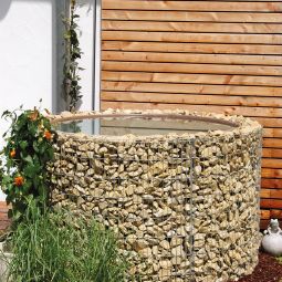 bellissa steenkorf watervat regenton tuinvijver Doorsnede 130cm, Hoogte 80cm, Staafdikte 2,5/2mm, Maaswijdte 25x100mm