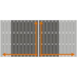 TraumGarten Dubbelpoortwpc-schutting JUMBO WPC Alu-Design Antraciet/Alu Antraciet Poederlak met roestvrijstaal frame met verticale WPC-latten, aluminium dwarssteunen en complete poortmechaniek tot 360x180 cm