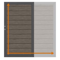 TraumGarten enkel poort op maat schutting SYSTEEM ALU PLUS Vintage Oak Maatwerk aluminium poort, 150x20 mm profielen, poedercoating, individuele maat & kleur, stabiel, weerbestendig