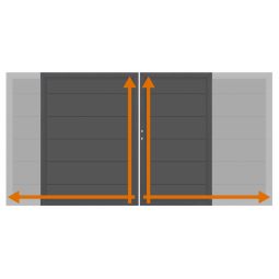TraumGarten Dubbelpoort op maat schutting SYSTEEM ALU XL Antraciet Stabiel roestvrijstalen frame met aluminium-zijkozijn, maatwerk, weerbestendig, onderhoudsvrij, inclusief beslag en insteekslot