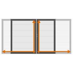 TraumGarten Schuifdeur op maat schutting SYSTEEM ALU XL Wit Stabiel roestvrijstalen frame met aluminium-aansluitprofiel, op maat gemaakt, weerbestendig, onderhoudsvrij, inclusief beslag en insteekslot