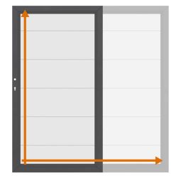 TraumGarten Enkel poort op maat schutting SYSTEM ALU XL Wit Op maat gemaakt aluminium poort, 300x20 mm-profielen, poedergecoat, flexibel in grootte en kleur, robuust en onderhoudsarm