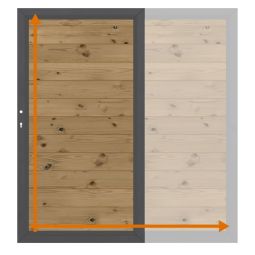 TraumGarten Enkele poort op maat schutting SYSTEEM THERMO-HOUT MASSIEF Op maat gemaakte poort uit Thermo-hout, stabiel poedergecoat aluminium raamwerk, weerbestendig, duurzaam & duurzaam