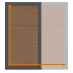 TraumGarten enkelhek op maat schutting SYSTEEM WPC XL Mandel Maatwerk WPC-hek, 300x20 mm XL-latten, poedergecoate alu-frame, onderhoudsvriendelijk, weerbestendig, individueel formaat