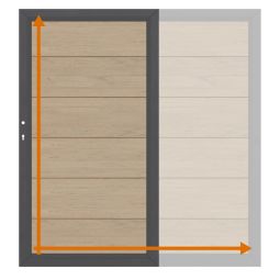 TraumGarten Enkelvoudige poort op maat Schutting SYSTEM WPC XL Zand Op maat gemaakt WPC-hek, 300x20 mm XL-latten, poedergecoat aluminium frame, onderhoudsvriendelijk, weerbestendig, individuele maat
