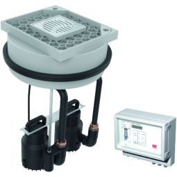 ACO Sinkamat duo opzet-opzetstuk en elektrisch pakket voor grijs water, met afdekplaat