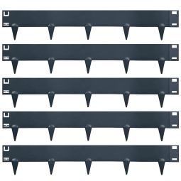 Wellker grasbordersteenen metaal staal gegalvaniseerd antraciet bedrand 15 cm hoog Lengte 1075 mm, 5 stuks per verpakking
