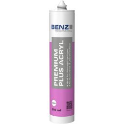 BENZ PROFESSIONAL Premium Plus Acryl wit 310 ml, afdichtingsmiddel voor voegen in gevels, binnen- en buitengebied