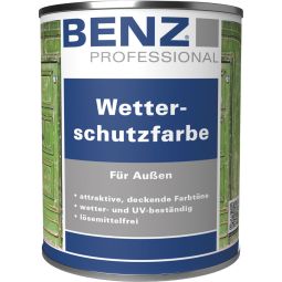 BENZ PROFESSIONAL Weerbestendige verf Houtbescherming Dekkende langdurige bescherming voor buitenhout, verschillende kleuren, voor alle houtsoorten, weer- en UV-bestendig