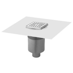 BLANKE vloerafvoer DIBA-CUBE puntafwateringssysteem, verticale aansluiting aantrekkelijke vloerafvoer met verticale DN 50 aansluiting