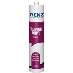 BENZ PROFESSIONAL Premium Acryl-Afdichtingsmiddel Overschilderbare afdichtingsmiddel voor binnenfugen, 310 ml, wit