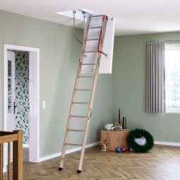 DOLLE Houten vlizotrap clickFIX 3-delig, U-waarde 0,49 vlizotrap Voor ruimtehoogten tot 274 cm, verkrijgbaar in verschillende maten