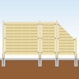 TraumGarten schutting Basic compleet-set hout tuinscherm lamellenomheining Personaliseer uw hek met onze configurator - incl. schuttingpalen & bevestigingsmaterialien